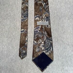 Halston Heritage Brown and Blue 100% Italian Silk Tie